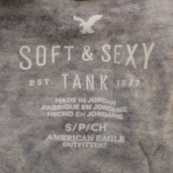 American Eagle Soft & Sexy Gray and Purple Floral Top Size S - Picture 6 of 10